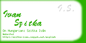 ivan szitka business card